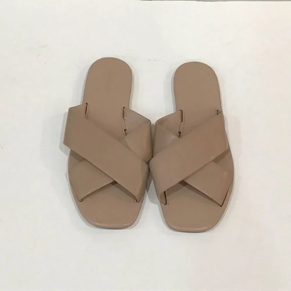 Banana Republic Sandals Slides, Tan, Size 8.5